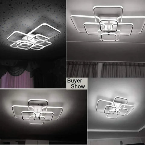 Plafonnier LED Moderne en Aluminium à 8 Têtes, 114W, Blanc Froid 6500K pour Couloir, Chambre, Cuisine et Salon