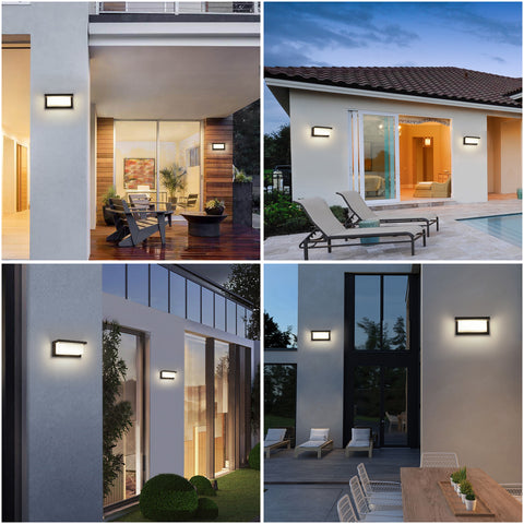 Applique Murale LED Extérieure IP65, Étanche et Résistante aux Intempéries, 18W Lumière Neutre 4000K, Installation Facile, Design Moderne