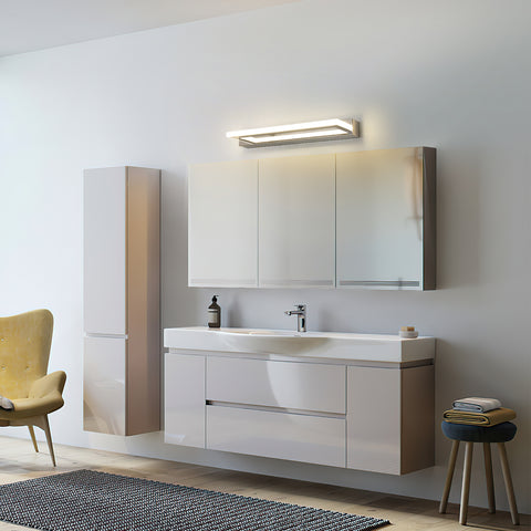 Lampe Miroir LED en Acrylique - Argent, 42cm, 9W, Lumière Neutre 4500K, 220V