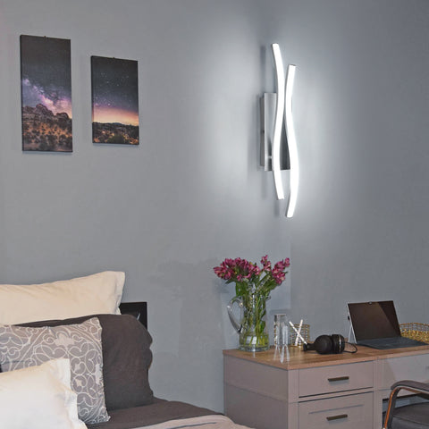 Applique murale en aluminium de forme spéciale, lumière blanche 6500K, 220V, argentée