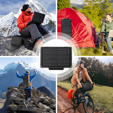 Sac pliant solaire léger silicium monocristallin noir 30% de réduction interface de sortie USB 21W