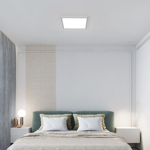 Plafonnier LED Ultra-fin Moderne - Carré 30cm, Blanc, 36W, Lumière Blanche