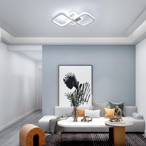 Plafonnier LED 36W Design moderne Cercle Carré Lampe de Plafond Blanc Froid 6000K Pour salon chambre à coucher salle à manger bureau Or