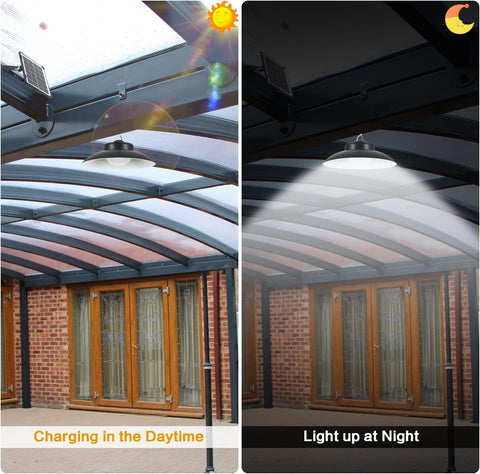 Lampe Solaire Extérieur, Angle d'éclairage de 120 °, IP65 Lumière Solaire Extérieure avec Télécommande, Câble de 5M, 3 Modes de Température de Couleur pour Jardin, Garage, Cour, Escalier, Patio