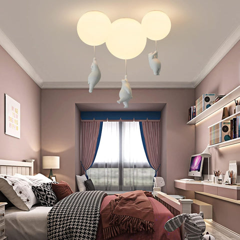 Plafonnier scandinave moderne Ours debout 25cm Abat-jour acrylique Tête E27 sans source lumineuse Convient pour chambre Salon Patio Café