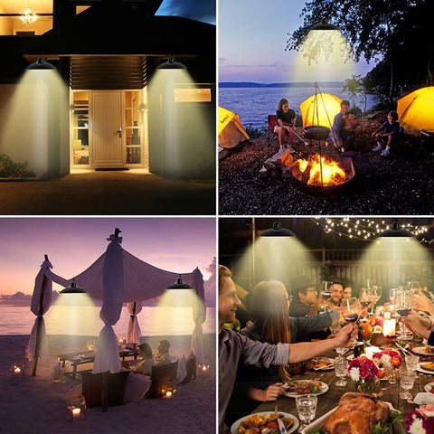 Lampe Solaire Extérieur, Angle d'éclairage de 120 °, IP65 Lumière Solaire Extérieure avec Télécommande, Câble de 5M, 3 Modes de Température de Couleur pour Jardin, Garage, Cour, Escalier, Patio