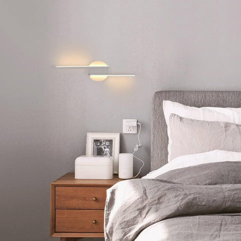 Applique Murale LED Intérieur Lampe Murale Moderne, Appliques Aluminium Pour Salon Couloir Salle De Bain Escalier Veilleuse (Blanc) 3000K Lumière Chaude