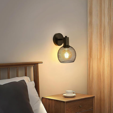 Applique Murale Intérieure en Métal, Lampe de Lecture de Chevet en Fer, Douille E27 pour Salon, Chambre, Bureau (Sans Ampoule)