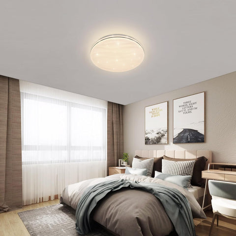 Luminaire Plafonnier Led Étoilé, 24W Lampe de Plafond pour Chambre Enfant Blanc Neutre 4000K, Lustre Led Plafonnier Moderne Ronde pour Cuisine Couloir Coucher Salle De Bain