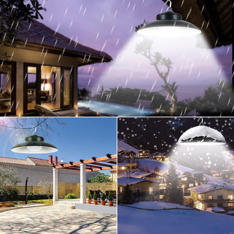 Lampe Solaire Extérieur, Angle d'éclairage de 120 °, IP65 Lumière Solaire Extérieure avec Télécommande, Câble de 5M, 3 Modes de Température de Couleur pour Jardin, Garage, Cour, Escalier, Patio