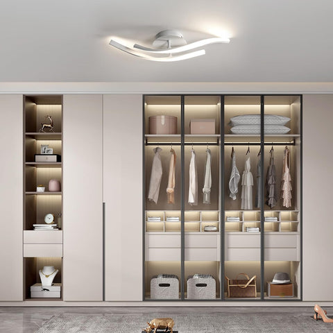 Plafonnier Moderne LED en Aluminium Créatif de Forme Géométrique - Blanc, 52*14*10cm