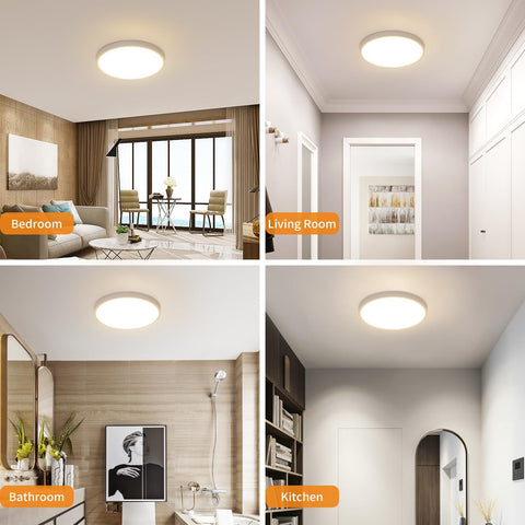 Plafonnier LED Ø30cm 24W 2160LM Lampe De Plafond IP44 Plafonnier Salle De Bain LED Pour Chambre, Salle De Bain, Cuisine, Couloir, Balcon Lumière 4500K Blanche Neutre