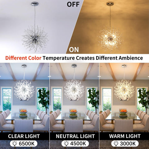 Lustre en Cristal, Suspension Moderne de Feu d'Artifice Chromés, 8 Lumières Pendentif Suspension Luminaire pour Salon Chambre Salle à Manger Cuisine Couloir (Dia 40CM) Ampoule non incluse
