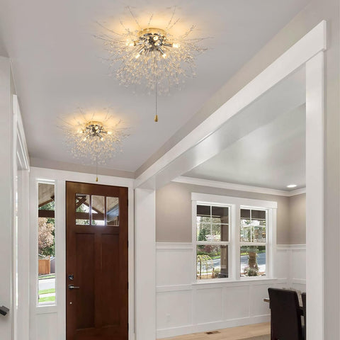 Plafonnier LED Cristal, Lustres de Feu d'Artifice Modernes, Luminaire Plafonnier Dimmable