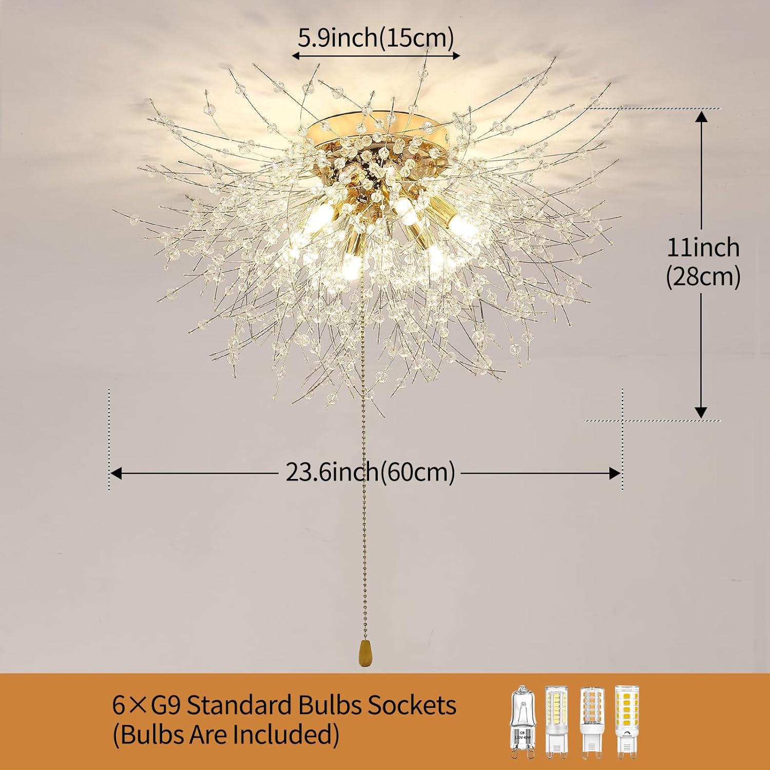 Tableau des dimensions des plafonniers