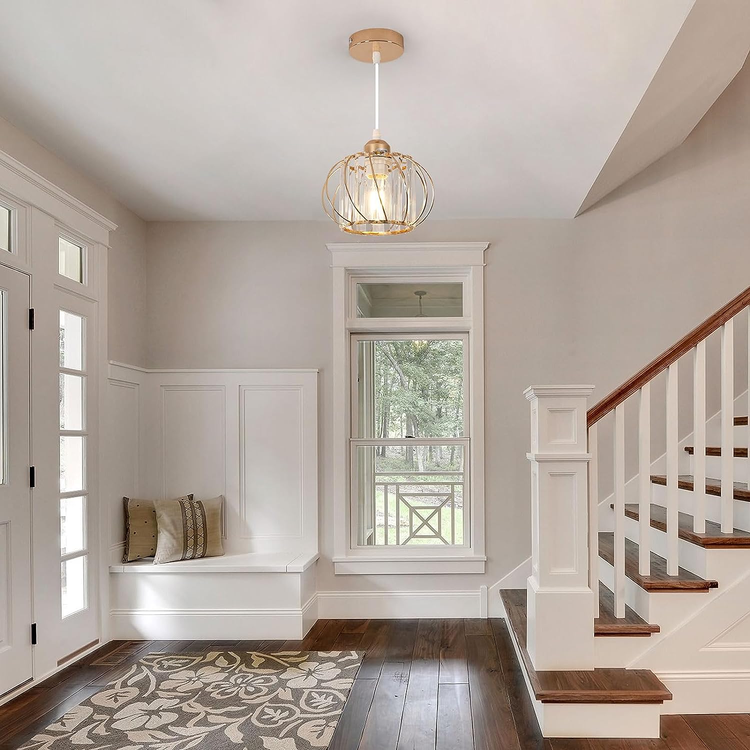 Suspension en Cristal Moderne Sphérique Lustre E27 Base 