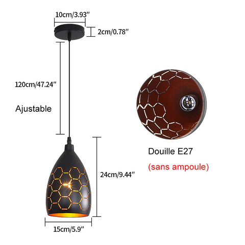 Tableau des tailles de lustre
