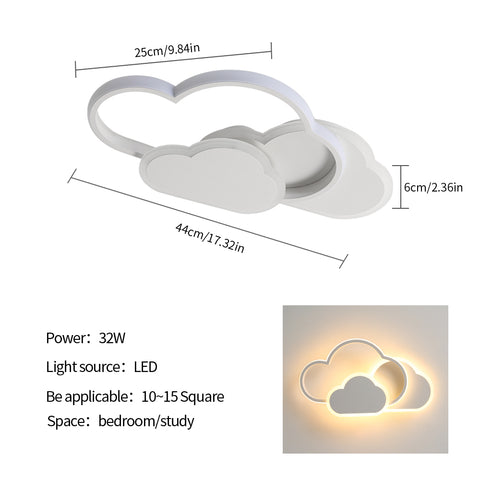 Plafonnier LED, éclairage de plafond de décoration intérieure, lustre blanc en acrylique 36W, lampe de plafond en forme de nuage pour chambre à coucher, salon, salle à manger, lumière chaude 3000K