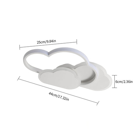 Cloud LED Ceiling Light, 32W Dimmable Flush Mount with Remote Control, 3000K-6500K, 2800lm, Cartoon Design Lighting for Kids' Room, Boys' and Girls' Bedrooms, Living Room, 42cm