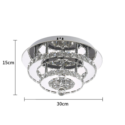 Lustres En Cristal, 30W Moderne LED Plafonnier Cristal, Plafonnier Luminaire Lampe De Plafond En Cristal Pour Salon Salle À Manger Salle De Bains Chambre Cuisine Couloir