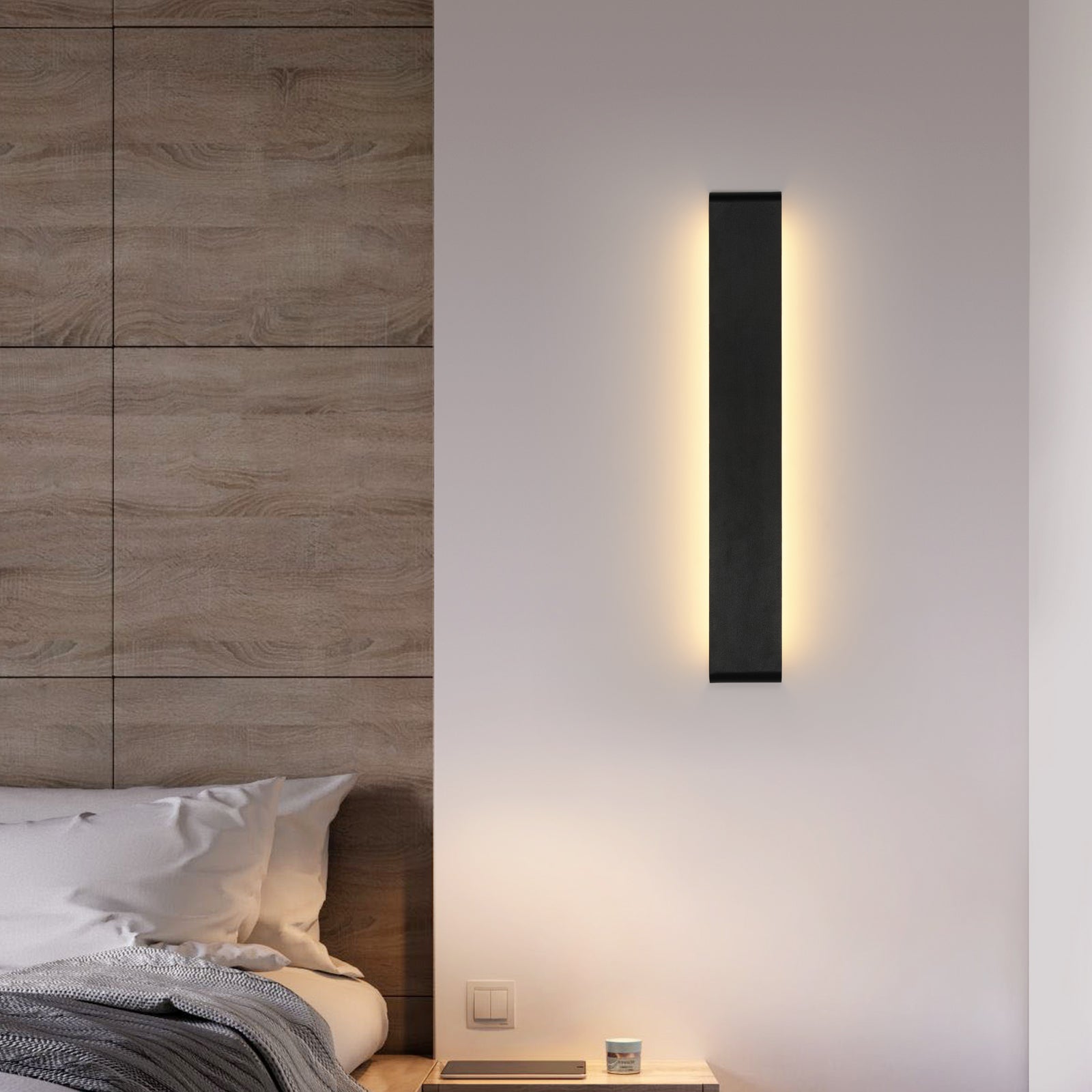 Applique murale LED en aluminium design moderne,Noir
