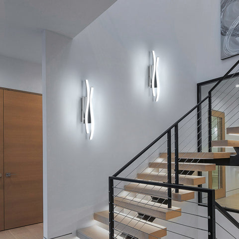 Applique murale en aluminium de forme spéciale, lumière blanche 6500K, 220V, argentée