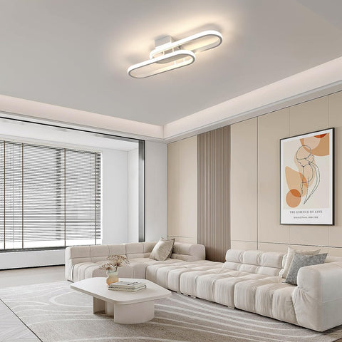 Plafonnier LED 32W 3600LM, Luminaire Plafonnier Moderne, Lampe de Plafond Acrylique 