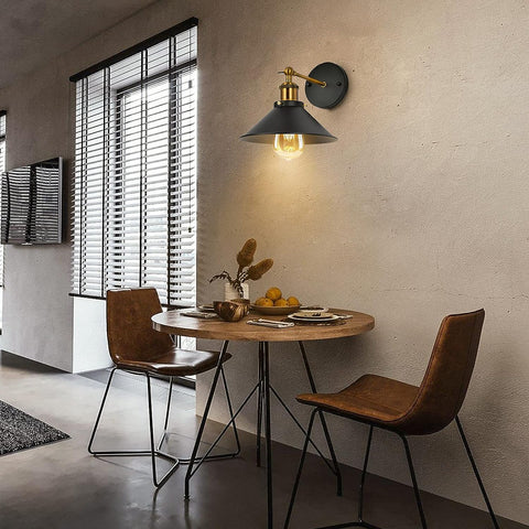 Applique Murale Intérieur 2 pièces Vintage Lampe murale E27 Base Pour Chambre, Restaurant, Couloir, Café, Bar Noir