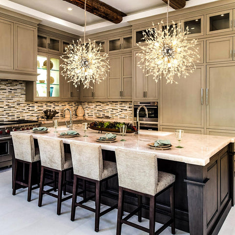 Lustre en Cristal, Suspension Moderne de Feu d'Artifice Chromés, 8 Lumières Pendentif Suspension Luminaire pour Salon Chambre Salle à Manger Cuisine Couloir (Dia 40CM) Ampoule non incluse