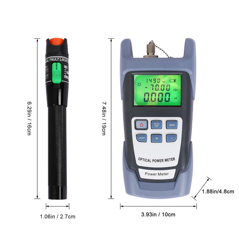 Fiber Optic Tools Cable Tester FC SC Power Meter & Visual Fault Locator with Sc, Fc Connector and Shoulder Toolkit