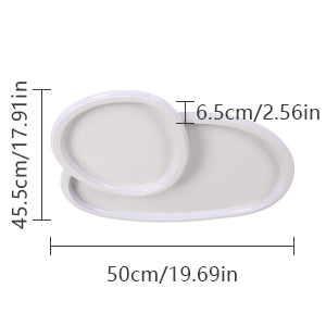 Plafonnier LED Moderne Dimmable en Forme de Galet - Blanc, 50*45.5*6.5cm, avec Télécommande, trois couleur de lumière, 220V - pour le Salon, la Chamb