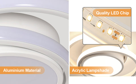 Plafonnier LED, Rond Lampe De Plafond 32W,  Moderne Luminaire Plafonnier Pour Couloir Coucher Cuisine Salon, Blanc Froid 4000K