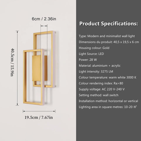Golden Cross LED Wall Light 28W