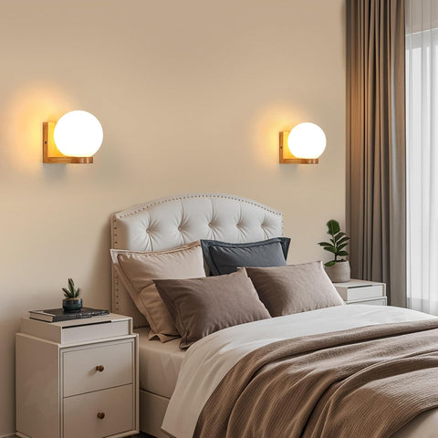 Wood & Glass Wall Light – Modern E27