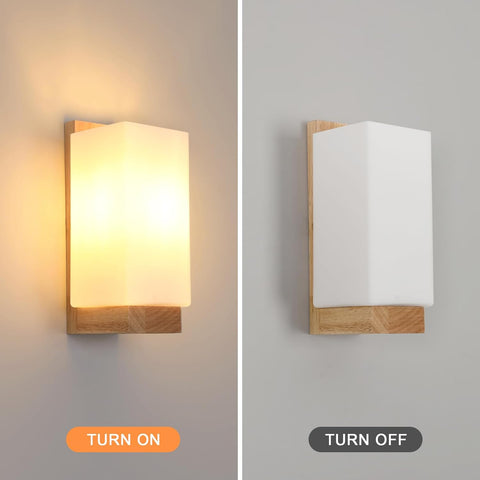 Modern Wooden and Glass Wall Sconce