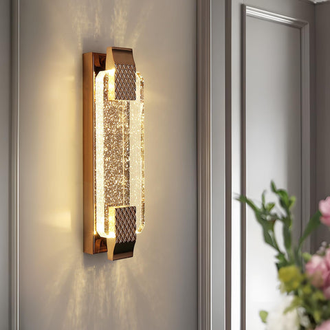 LED Wall Light Crystal Gold 12W