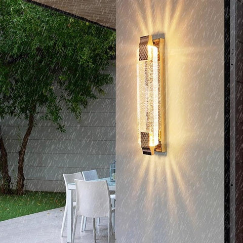 LED Wall Light Crystal Gold 12W