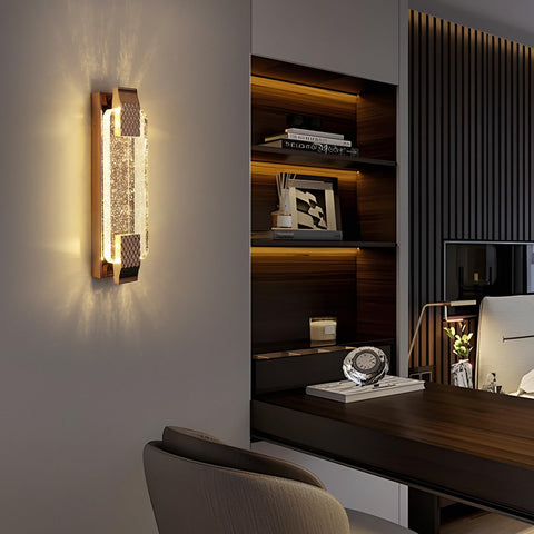 LED Wall Light Crystal Gold 12W