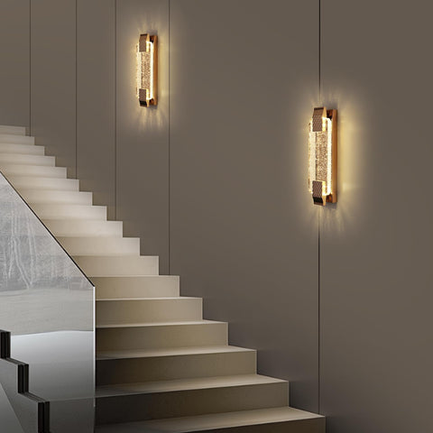 LED Wall Light Crystal Gold 12W