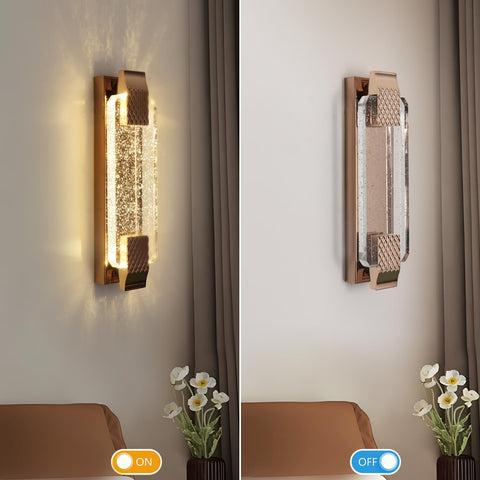 LED Wall Light Crystal Gold 12W