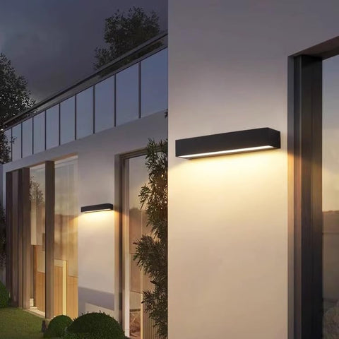 Modern LED Outdoor Wall Light 16W Black IP65 3000K