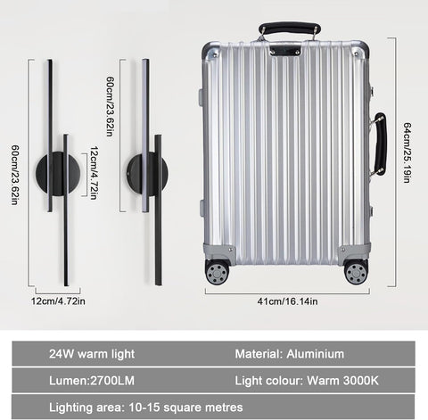 Modern Black LED Wall Light 24W