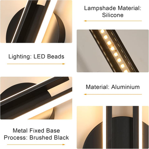 Modern Black LED Wall Light 24W