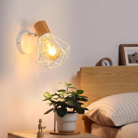 Industrial Metal Cage Wall Light with E27 Socket