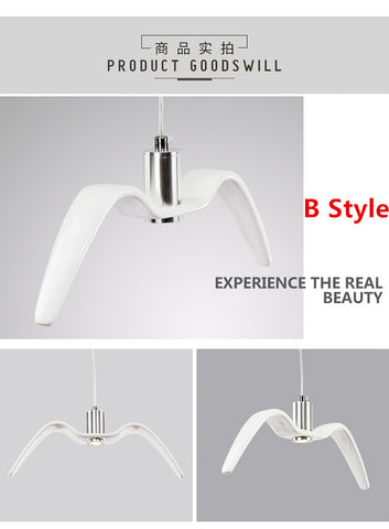 Lustre, Lampe suspendue 3000K lumière chaude conception de mouette lustre décoratif simple moderne Type B Diamètre 32cm