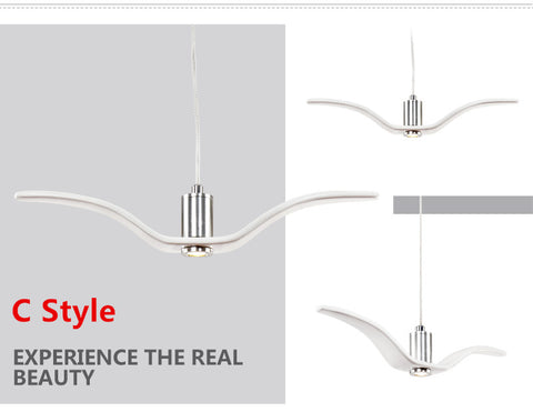 Lustre, Lampe suspendue 3000K lumière chaude conception de mouette lustre décoratif simple moderne Type B Diamètre 32cm