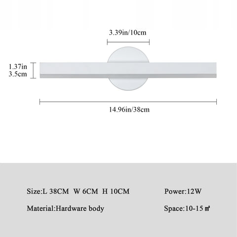 Tableau des dimensions des lampes murales 
