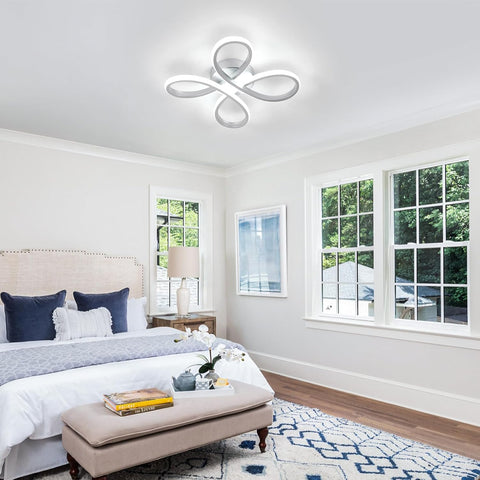 LED Ceiling Light 30W Flower Style Silver