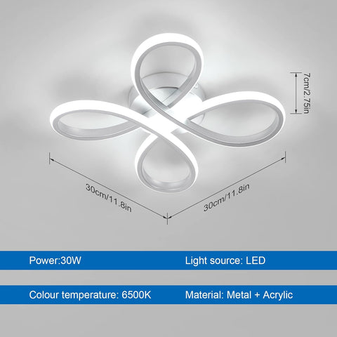 LED Ceiling Light 30W Flower Style Silver