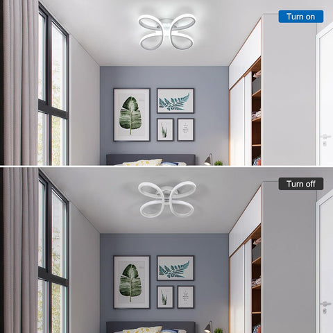 LED Ceiling Light 30W Flower Style Silver